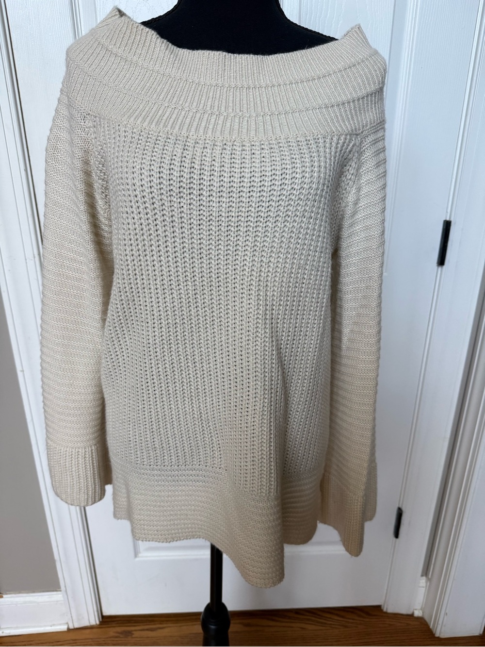 Umgee Cream Off-the-Shoulder Knit Sweater